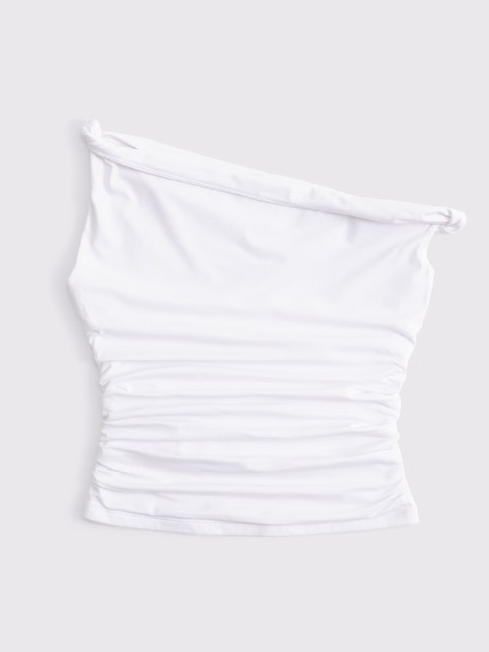 Abercrombie & Fitch White Asymmetrical Twist Top